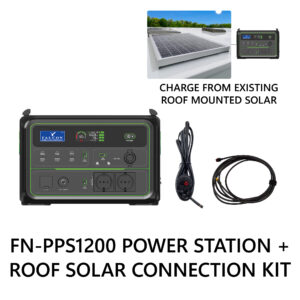 Falcon 1200W Portable Power Station, LiFePO4 Lithium Battery, Pure Sine Inverter & Solar Regulator + Roof Mounted Solar Connection Kit (Bundle)