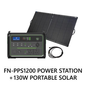 Falcon 1200W Portable Power Station + 130W Lightweight Portable Folding Solar Panel (Bundle Pack)