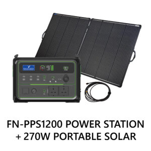 Falcon 1200W Portable Power Station + 270W Lightweight Portable Folding Solar Panel (Bundle Pack)