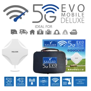 Falcon EVO MOBILE Deluxe – Portable 5G Amplified Antenna + Accessories – No Router
